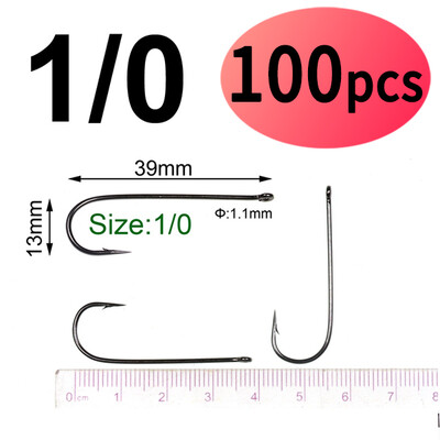 Elllv 100 komada #16 - #4/0 Aberdeen Long Shank Fine Wire Fishhook Udice za slanovodni slatkovodni ribolov Sabiki Rig Streamer Fly Hooks