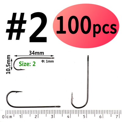 Elllv 100 komada #16 - #4/0 Aberdeen Long Shank Fine Wire Fishhook Udice za slanovodni slatkovodni ribolov Sabiki Rig Streamer Fly Hooks