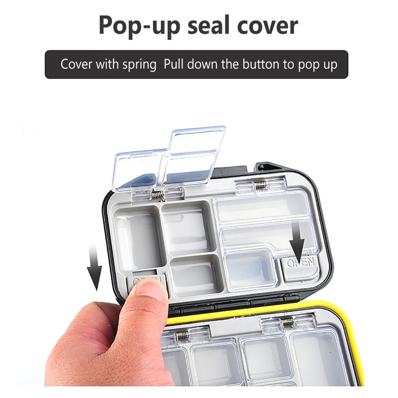 Cutie pentru articole de pescuit, impermeabilă, multifuncțională, cârlige cu momeală de pescuit, cutie de depozitare, container, accesorii pentru instrumente de pescuit