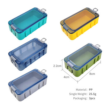 Καινούργια 3 τμχ Φωτεινά Mini Fishing Boxes Fish Hooks Τεχνητό δόλωμα Πλαστικό Spliceable Spliceable Storage Box Box Sea Fishing Tackle