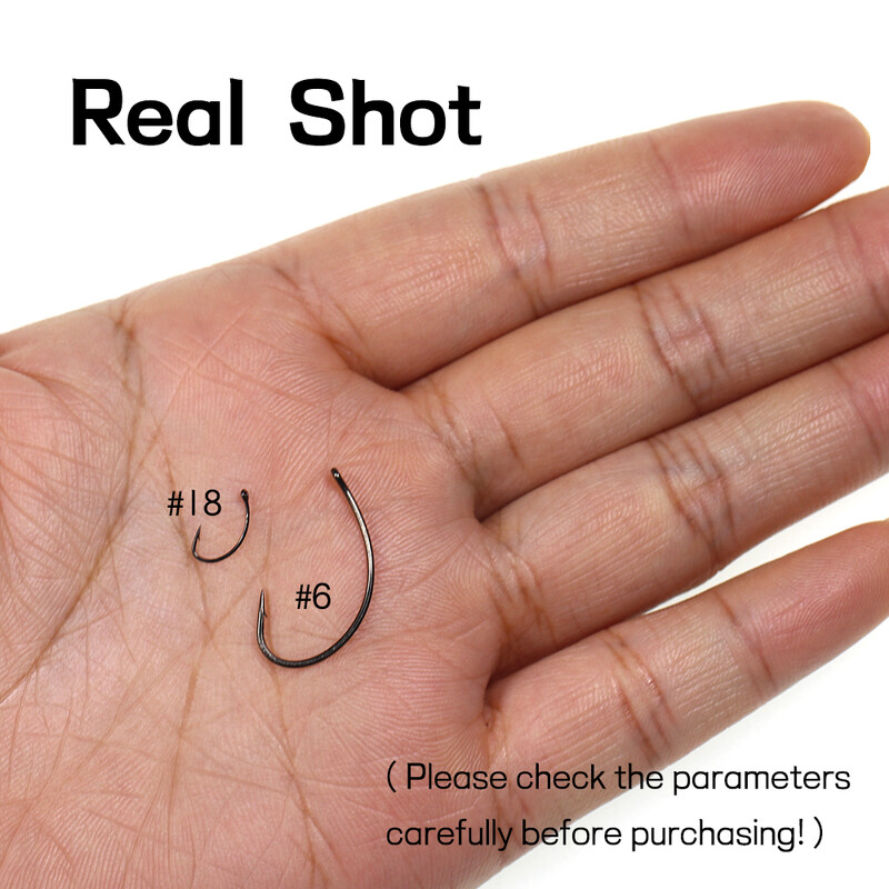 Bimoo 100KOM visokougljičnog čelika zakrivljena udica za vezanje mušica za Caddis Pupas Emergers Cripples & Klinkhammer-Style Dry Flies #6-#18