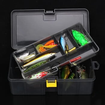 Διπλό στρώμα Lure Tackle Box Αξεσουάρ ψαρέματος Ρυθμιζόμενο Πλαστικό κουτί ψαρέματος Fake Bait Hook Εργαλείο αποθήκευσης Κουτιά Ψάρεμα Εργαλείο