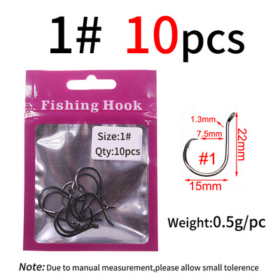 Lionriver Black Nickel Heavy Circle Hook Visokougljični čelik Offset udica za slanovodni ribolov za soma Bass Snapper Perch Octopus