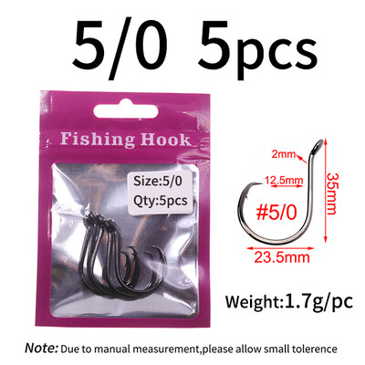 Lionriver Black Nickel Heavy Circle Hook Visokougljični čelik Offset udica za slanovodni ribolov za soma Bass Snapper Perch Octopus