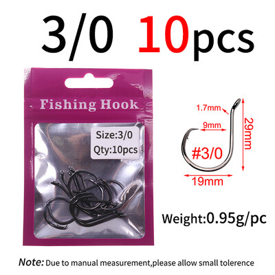 Lionriver Black Nickel Heavy Circle Hook Visokougljični čelik Offset udica za slanovodni ribolov za soma Bass Snapper Perch Octopus