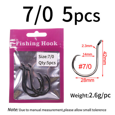 Lionriver Black Nickel Heavy Circle Hook Visokougljični čelik Offset udica za slanovodni ribolov za soma Bass Snapper Perch Octopus