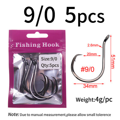 Lionriver Black Nickel Heavy Circle Hook Visokougljični čelik Offset udica za slanovodni ribolov za soma Bass Snapper Perch Octopus