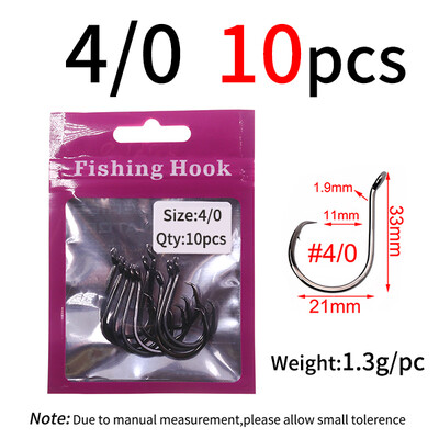 Lionriver Black Nickel Heavy Circle Hook Visokougljični čelik Offset udica za slanovodni ribolov za soma Bass Snapper Perch Octopus