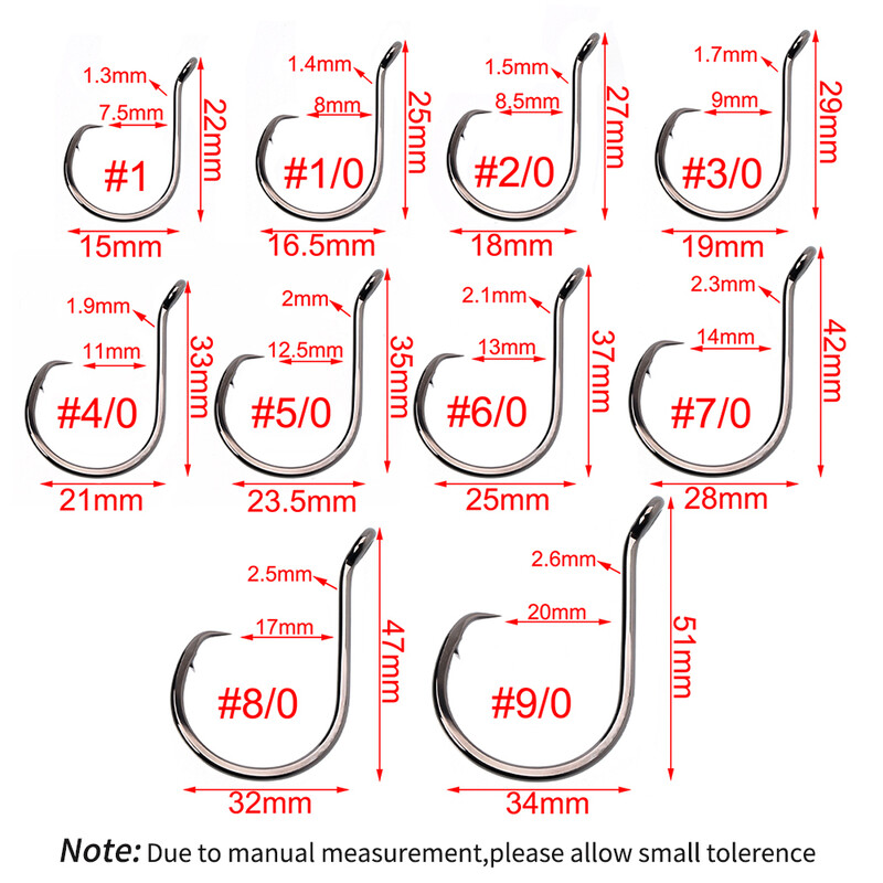 Lionriver Black Nickel Heavy Circle Hook Visokougljični čelik Offset udica za slanovodni ribolov za soma Bass Snapper Perch Octopus