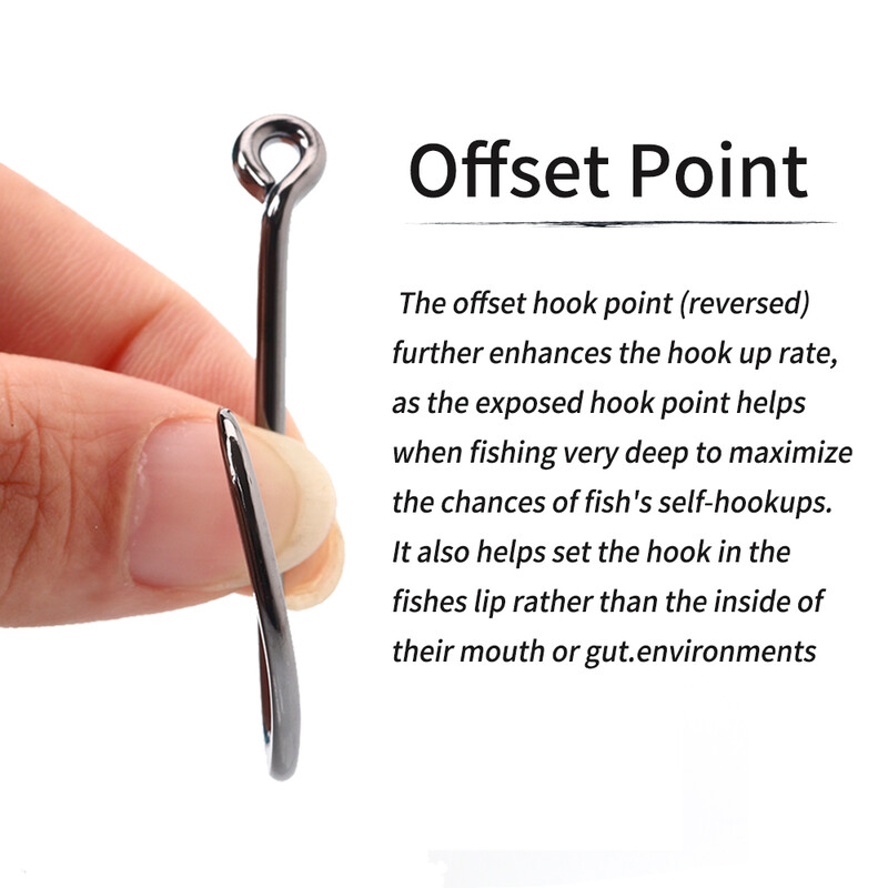 Lionriver Black Nickel Heavy Circle Hook Visokougljični čelik Offset udica za slanovodni ribolov za soma Bass Snapper Perch Octopus