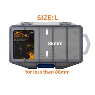 1 PC naujo stiliaus vandeniui atspari žvejybos reikmenų dėžutė su skaidriu dangteliu ir keliais skyreliais masalams ir priedams