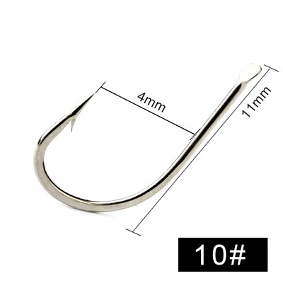 100 vnt. daug anglies plieno žvejybos kabliukai, plokšti 421N spygliuoti, apvalūs, išlenkti kabliukai, žvejybos reikmenys, dydis 1#-10#