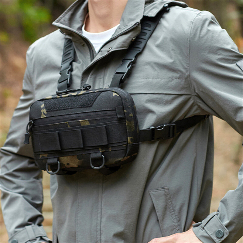 Nová rybárska náprsná taška pre mužov, tréningové tašky, vodotesné Molle nylonové horolezecké kempingové batohy, outdoorové cestovné vesty, batoh na pás