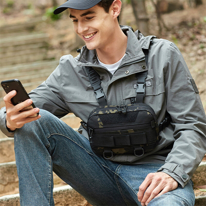 Nová rybárska náprsná taška pre mužov, tréningové tašky, vodotesné Molle nylonové horolezecké kempingové batohy, outdoorové cestovné vesty, batoh na pás