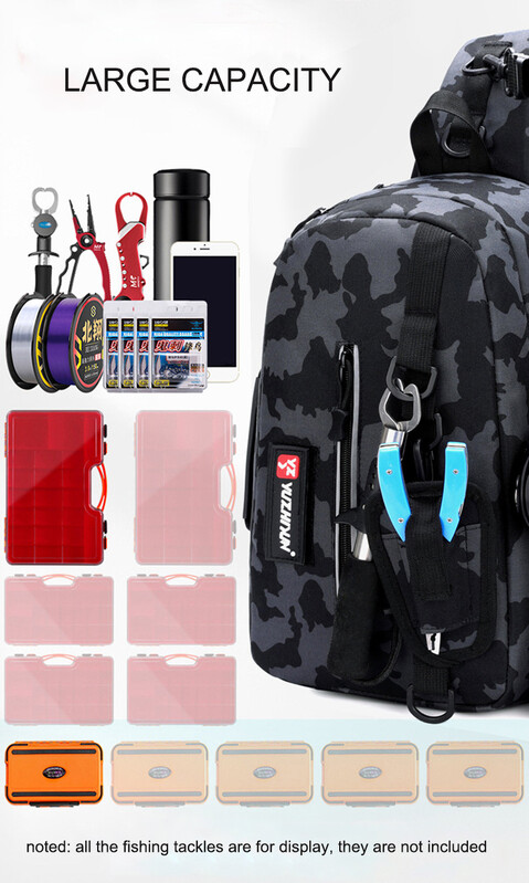 JSFUN Úložný priestor na rybárske náčinie s vysokou kapacitou, odolný voči poškriabaniu, vodotesný batoh so závesom, multifunkčný batoh na rybárske náčinie