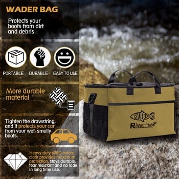 НОВА Риболовна ловна чанта Wader Bag с вентилирана мрежа, Waders Boots Bag Раница за риболов на муха за риболов Туризъм Къмпинг