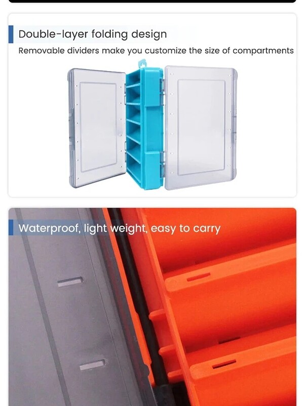 BURLE Krabica na rybárske príslušenstvo, drevená krabička na krevety, úložný box na návnady, VIB Minobo Climb, priehľadná