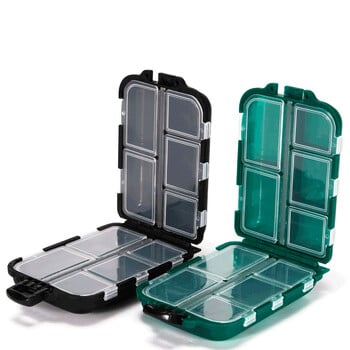 Θήκη αποθήκευσης διπλής όψης 10 θέσεων Mini Flying Fishing Tackle Box Κουτάλι ψαρέματος Γάντζος Κουτιά δολώματος Organizer Αξεσουάρ Pesca