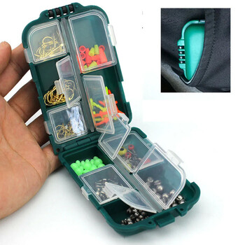 Θήκη αποθήκευσης διπλής όψης 10 θέσεων Mini Flying Fishing Tackle Box Κουτάλι ψαρέματος Γάντζος Κουτιά δολώματος Organizer Αξεσουάρ Pesca