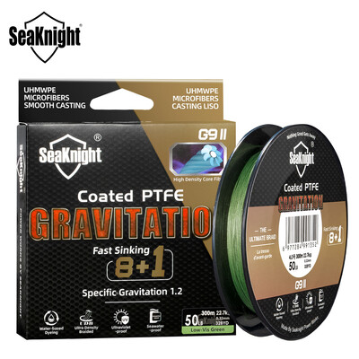 SeaKnight Brand Gravitation G9 II Fast Sinking Fishing Line 300m/150m Coated PTFE Pleaded Fishing Line Устойчив на морска вода Устойчив на UV лъчи