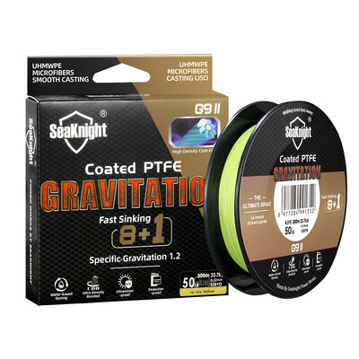SeaKnight Marka Gravitation G9 II Brzo tonuća struna za pecanje 300m/150m presvučena PTFE pletenom strunom za pecanje Otporna na morsku vodu Otporna na UV zrake