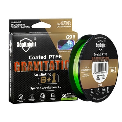 SeaKnight Marka Gravitation G9 II Brzo tonuća struna za pecanje 300m/150m presvučena PTFE pletenom strunom za pecanje Otporna na morsku vodu Otporna na UV zrake