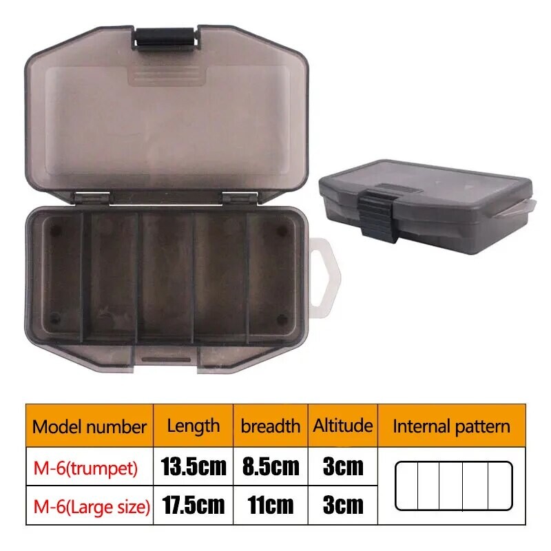 BURLE Siva vidljiva plastična kutija za pohranu pribora za ribolov, mamci, mamci