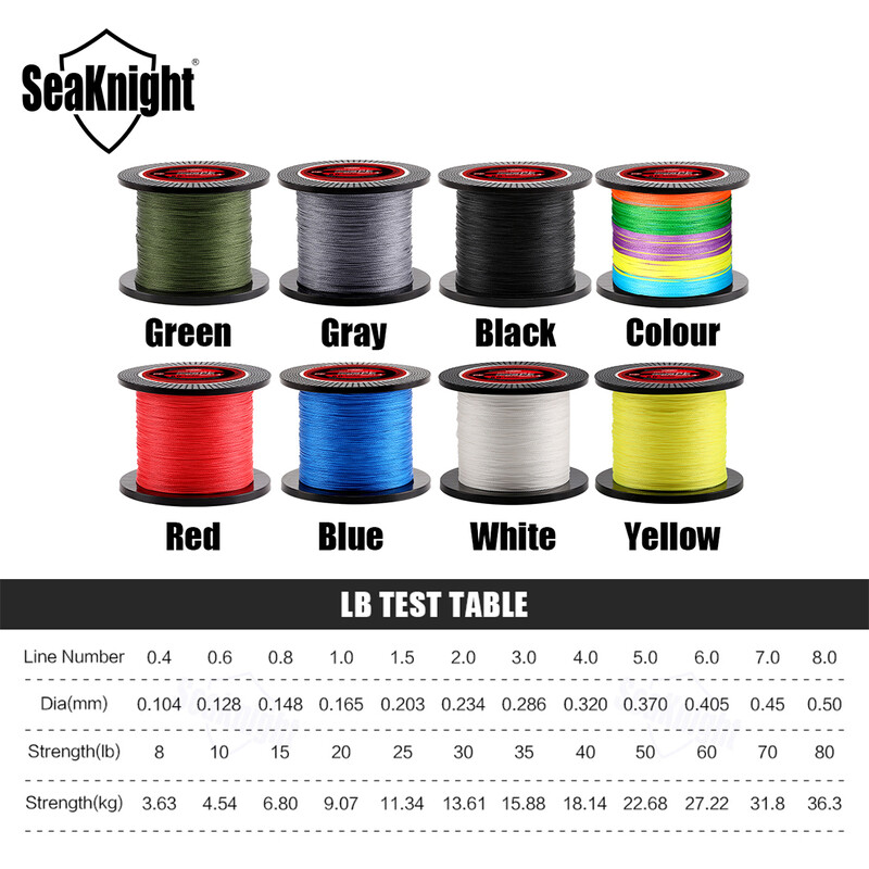 SeaKnight Brand Braided Line TP 500M 4 Strands Braided Fishing Line Smooth Multifilament PE 8-60LB Saltwater/Freshwater Sea LINE
