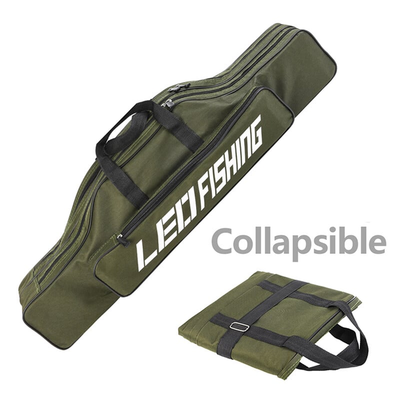 1 ks dvojvrstvová taška na morský rybolov s veľkým bruchom 80 cm/31,5 palca, skladacia taška na rybárske prúty a náčinie