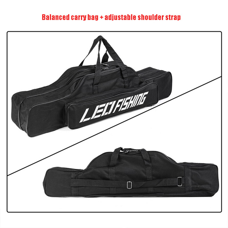 1 ks dvojvrstvová taška na morský rybolov s veľkým bruchom 80 cm/31,5 palca, skladacia taška na rybárske prúty a náčinie