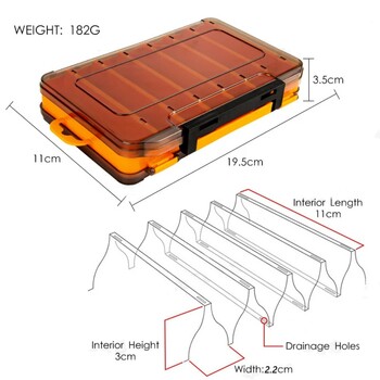 Sided Fishing Tackle Box 14 Cells Bait Box Κουτί αποθήκευσης ψαρέματος Carp Lure Hook Storage For Fishing Wobblers Tool Accessories