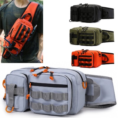 Makšķeres soma vīriešiem Vīriešu pārgājieni Crossbody Somas Makšķerēšanas māneklis Molle Plecu krūšu vidukļa soma Āra Ceļojumi Kempings Fanny Pack
