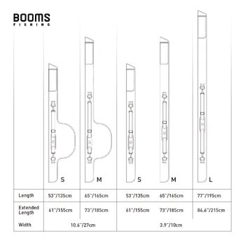 Booms Fishing PB3 чанта за въдица Полюс Калъф за съхранение Найлон 130 см до 215 см Сгъваем Прилага се към чанти за въдици с различни размери