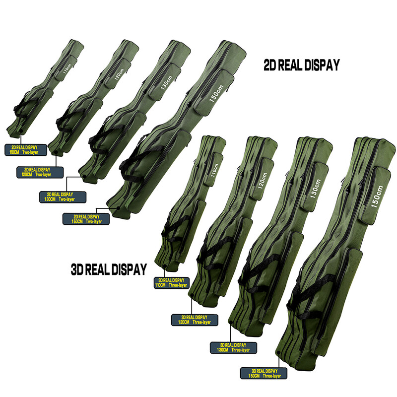 Torba za pohranu štapa za pecanje Oxford tkanina 1/2/3 sloja velikog kapaciteta Vodootporna višenamjenska 110/120/130/150 CM