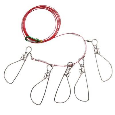 5 užsegamas žūklės užraktas žuvies sagties reikmenys nerūdijančio plieno grandinės styga su plūduriuojančia gyva žuvies masalo užrakto diržo žvejybos priedais