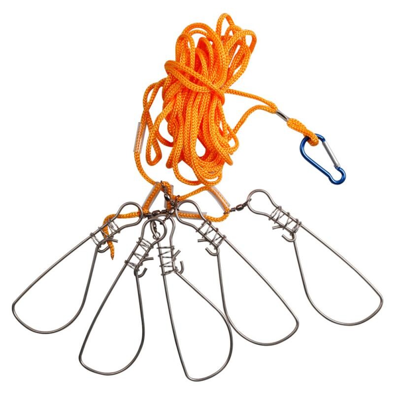 5 užsegamas žūklės užraktas žuvies sagties reikmenys nerūdijančio plieno grandinės styga su plūduriuojančia gyva žuvies masalo užrakto diržo žvejybos priedais