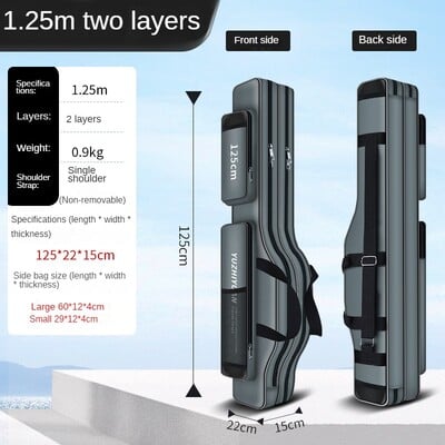 Vodotesný rybársky prút, 2/3 vrstvy, hrubá rybárska taška Oxford, 120 cm, úložný priestor na rybárske prúty, taška na náradie s veľkou kapacitou, prenosná rybárska taška