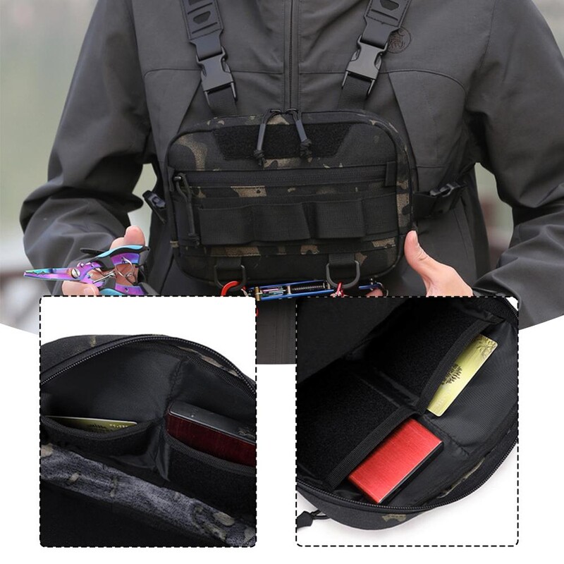 Taktički Chest Rig ruksak za kampiranje Recon Kit Bag Molle prsluk EDC prednja torbica Višenamjenski dnevni ruksak za planinarenje, pecanje, mamac T8U5