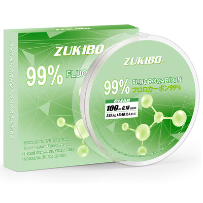 ZUKIBO 99% FLUOROCARBON struna za pecanje Japanski materijal 100M 300M 500M 1000M otporna na abraziju brzo tonuća struna za pecanje