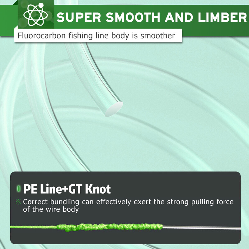 ZUKIBO 99% FLUOROCARBON struna za pecanje Japanski materijal 100M 300M 500M 1000M otporna na abraziju brzo tonuća struna za pecanje