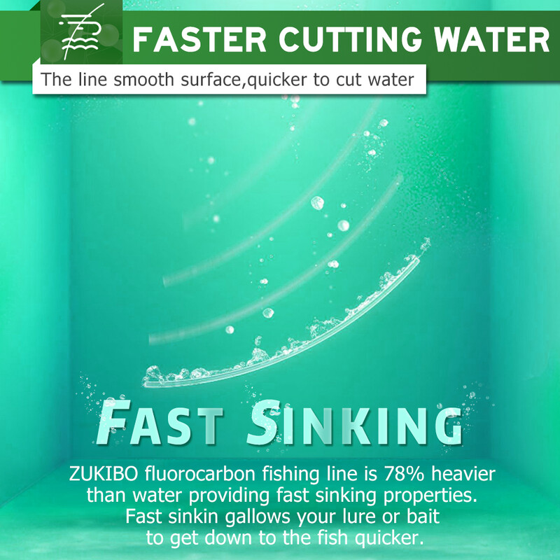 ZUKIBO 99% FLUOROCARBON struna za pecanje Japanski materijal 100M 300M 500M 1000M otporna na abraziju brzo tonuća struna za pecanje