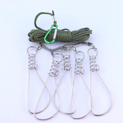 Najlonsko uže za ribolov od 5 metara s 5 kopči za zaključavanje od nehrđajućeg čelika Pribor za pecanje Pribor za pecanje grgeča Bas šarana