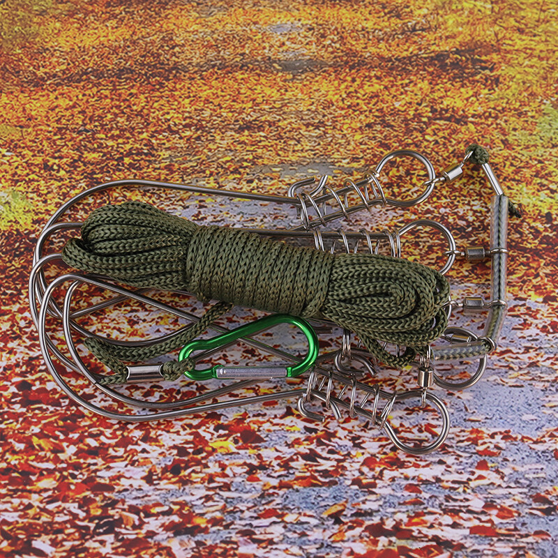Najlonsko uže za ribolov od 5 metara s 5 kopči za zaključavanje od nehrđajućeg čelika Pribor za pecanje Pribor za pecanje grgeča Bas šarana