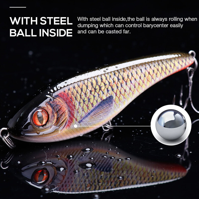 TREHOOK 21g 9cm Jerkbait Rattlin Vib Fishing Lure Tonući vobleri Štuka Umjetni mamci za ribolov Mamac Jerk Bait Pesca