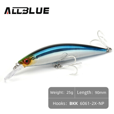 ALLBLUE Heavy Grey Minnow 90mm/110mm Sinking Jerkbait Longcast Naluca de pescuit Apă sărată Biban de mare Momeală artificială din plastic