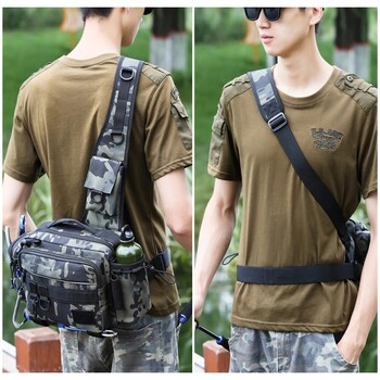 Чанта за риболовни принадлежности Fly Fishing Раница Chest Sling Portable Shoulder Fanny Waist Pack For Men Fishing Rod Lure Box Къмпинг чанта