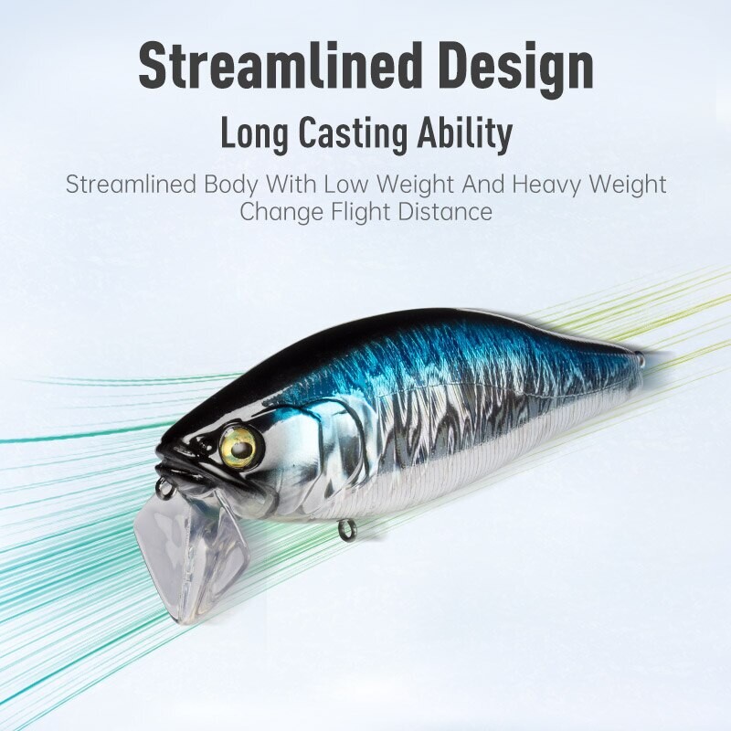I-JACK Rybárske nástrahy Minnow 107,7 mm 30 g Plávajúce plávanie Vysokokvalitné tvrdé nástrahy Hlučný systém Wobblery na šťuky