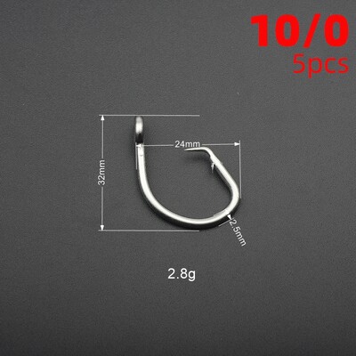 Rompin 39960 6/0-16/0 Čamac za morski ribolov od nehrđajućeg čelika Kružne udice za tunu Kružne udice za krupnu ribu Tuna Kružni mamac Bodljikave udice