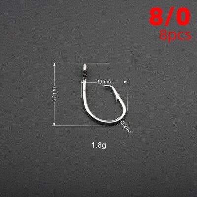Rompin 39960 6/0-16/0 Čamac za morski ribolov od nehrđajućeg čelika Kružne udice za tunu Kružne udice za krupnu ribu Tuna Kružni mamac Bodljikave udice