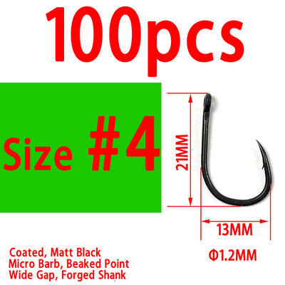 100 buc cârlige de pescuit boilies de momeală pentru crap cârlige acoperite cu oțel cu conținut ridicat de carbon.